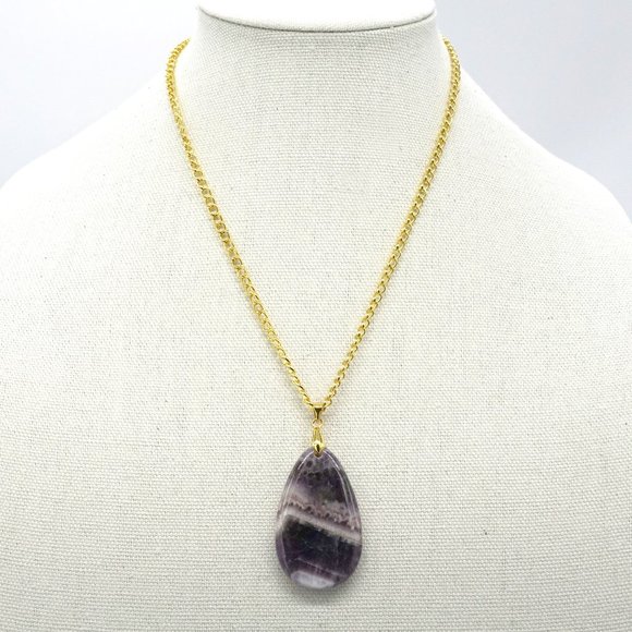 My Bead Emporium Jewelry - Necklace with gold chain and Amethyst pendant.